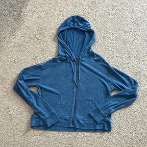 Prince & Fox Blue Cropped Zip Up Hoodie